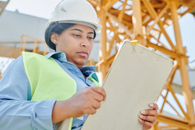 Safety check on construction site